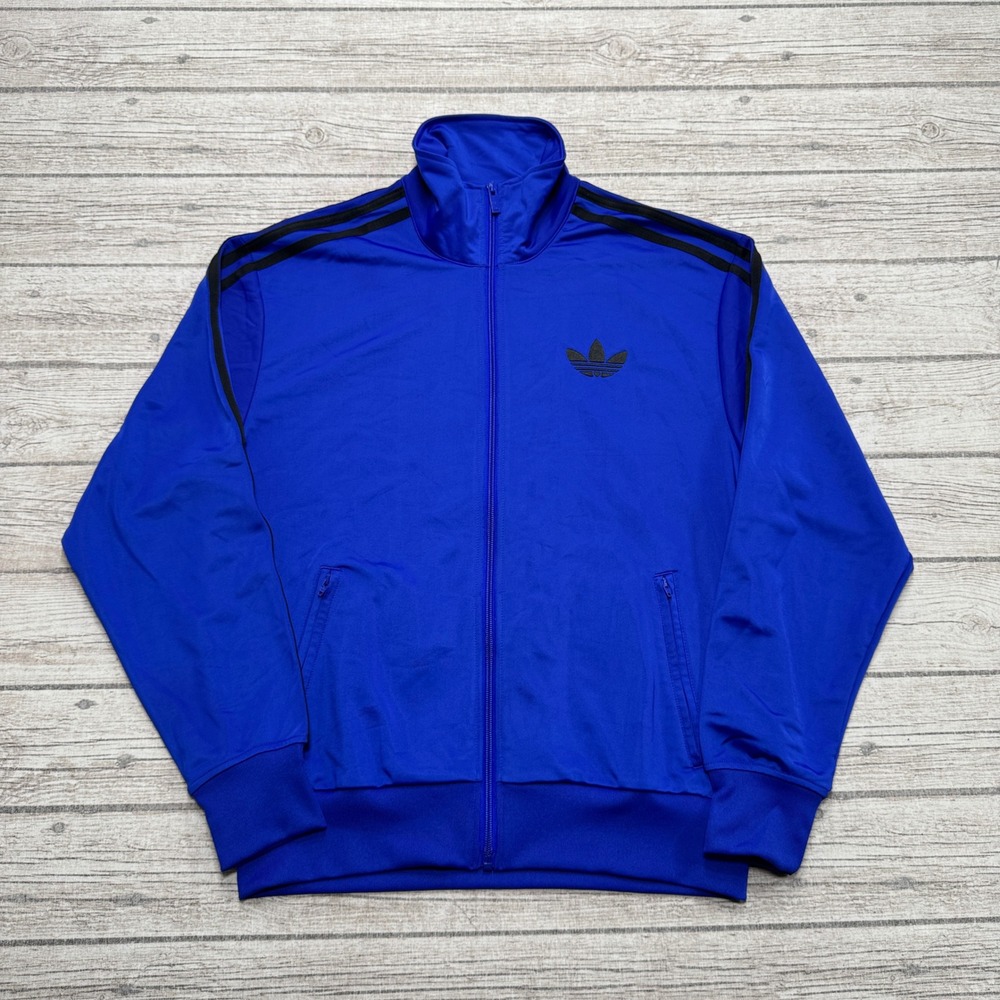 Adidas Track Jacket Men's S Blue Firebird Trefoil Activewear Windbreaker Sporty